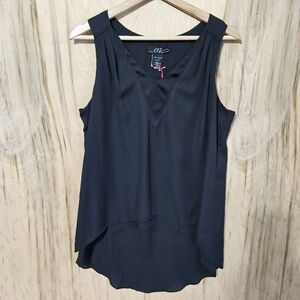 Midnight Velvet Black Sleeveless High Low Tank Blouse Womens Size Small NWT